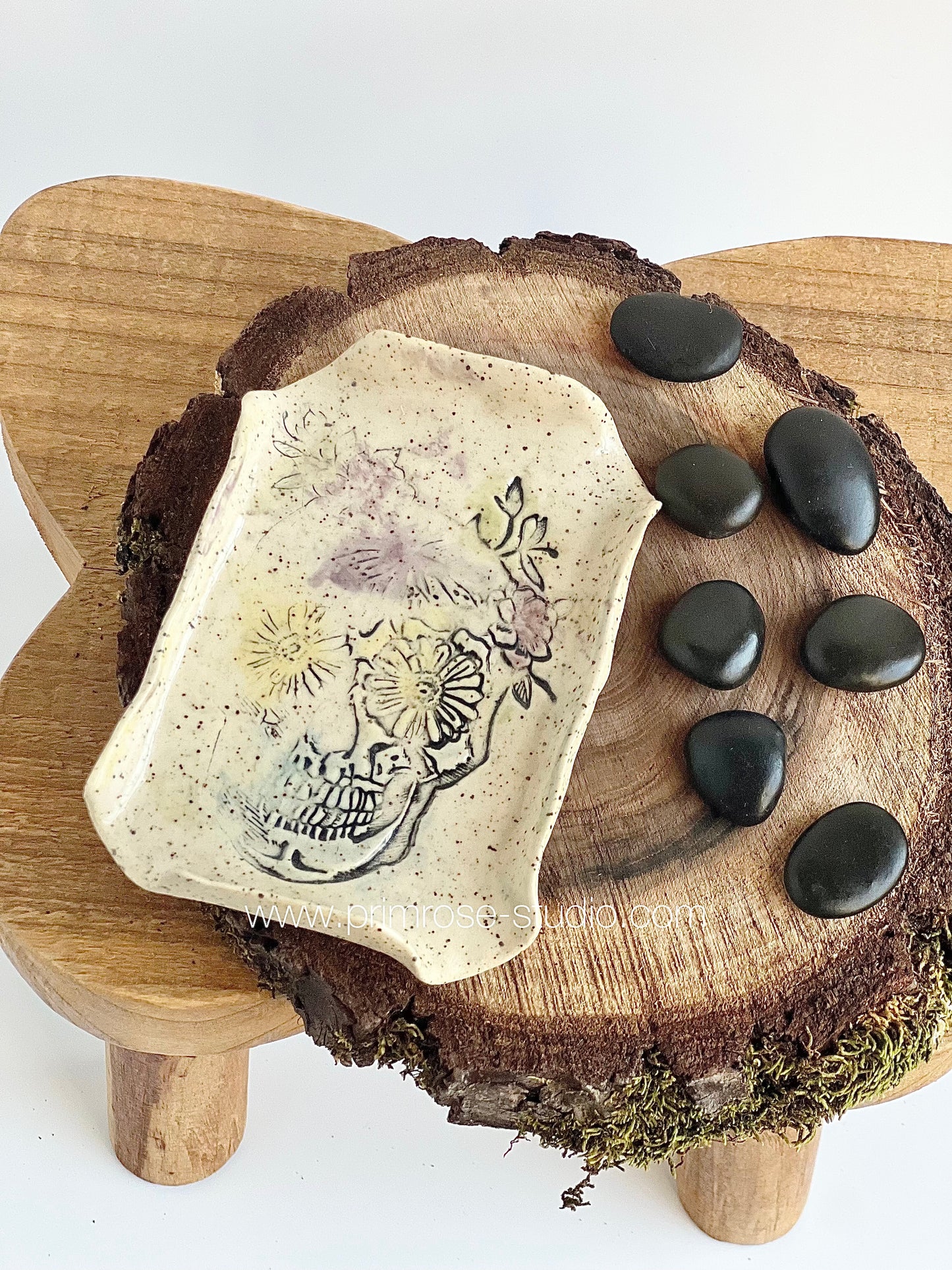 Ceramic Trinket / Ring Dish (Floral Tie Dye)