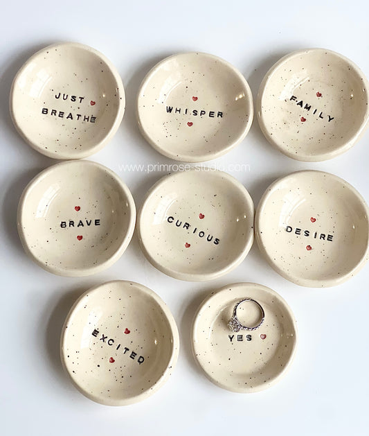 Ceramic Trinket / Ring Dish (Affirmations)