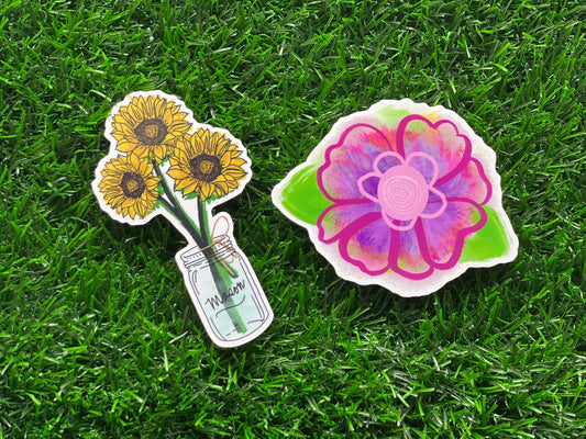Sunflower Mason Jar Vinyl Sticker