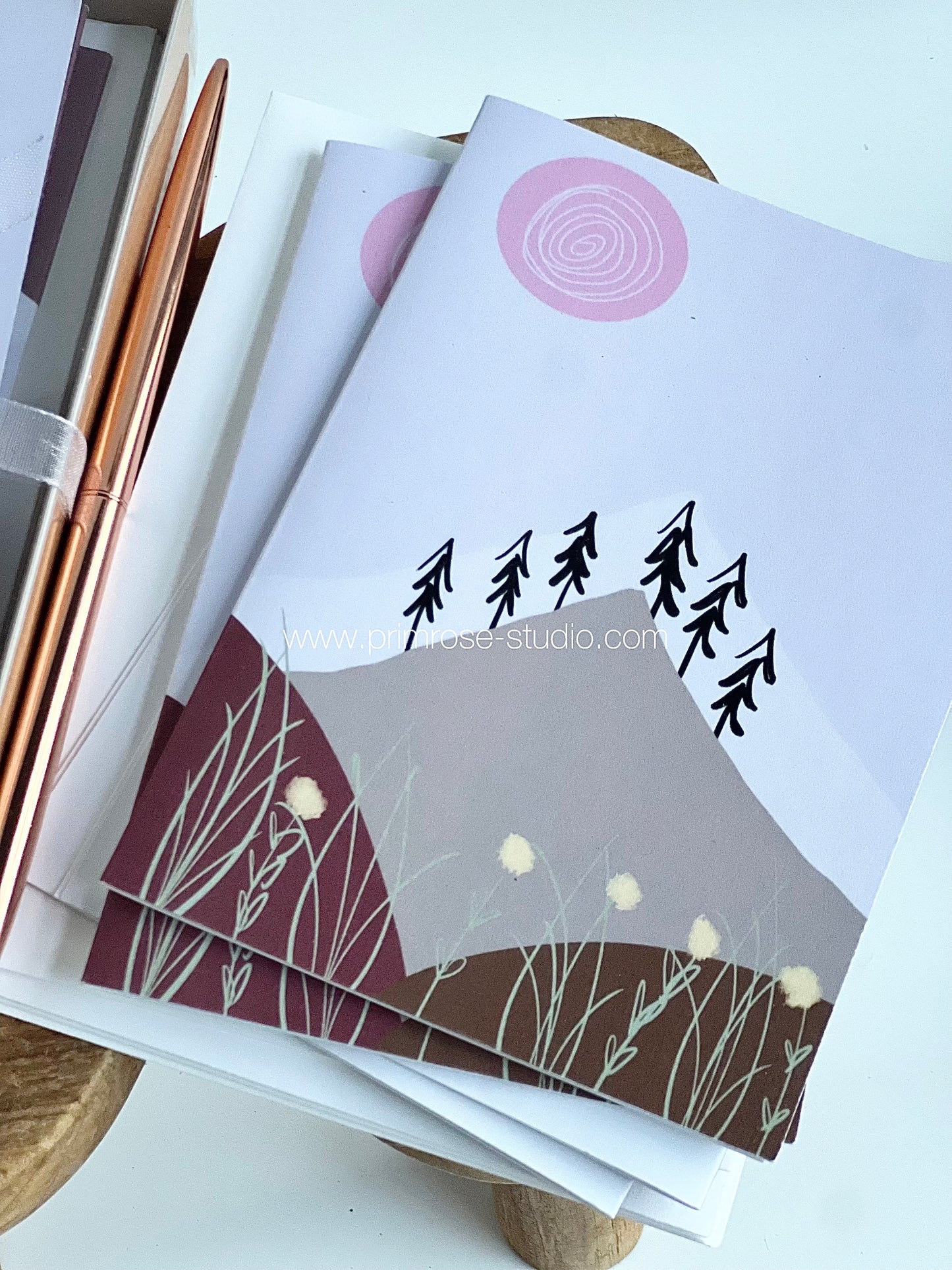 "Mountain of Strength" Stationery Gift Set Bundle (with Rose Gold Ballpoint Pen Freebie)