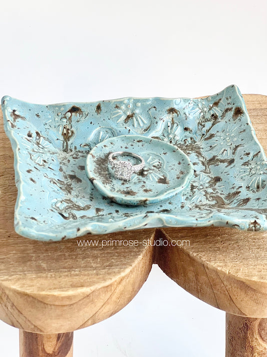 Ceramic Trinket Tray with Matching Dish