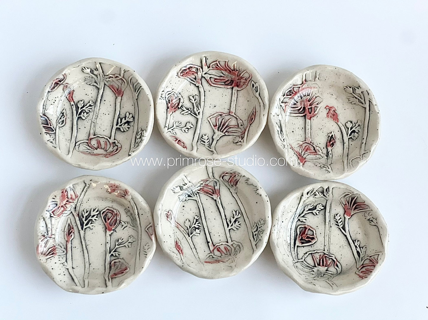 Ceramic Trinket / Ring Dish (Poppies)
