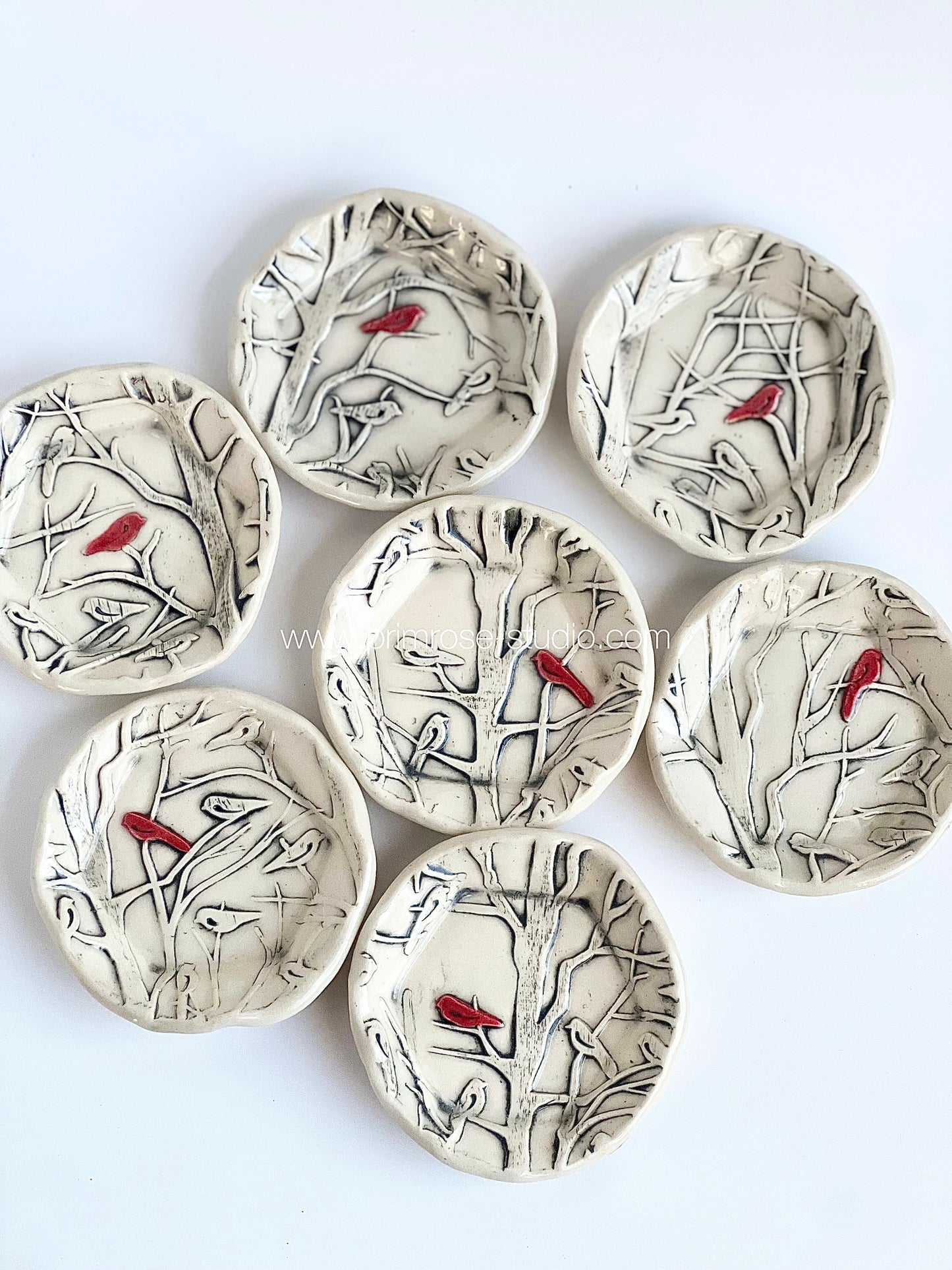 Ceramic Trinket / Ring Dish (Red Bird)