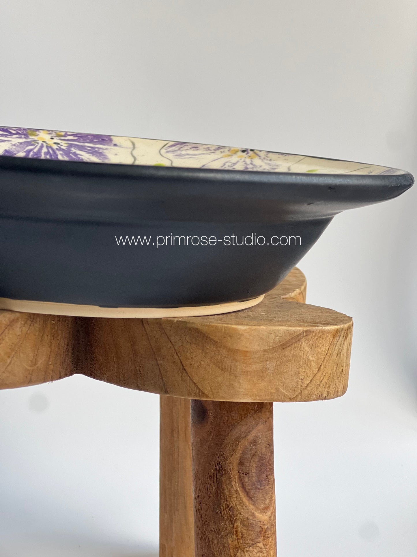 Ceramic Pasta / Serving Dish / Fruit Bowl (Purple Florals)