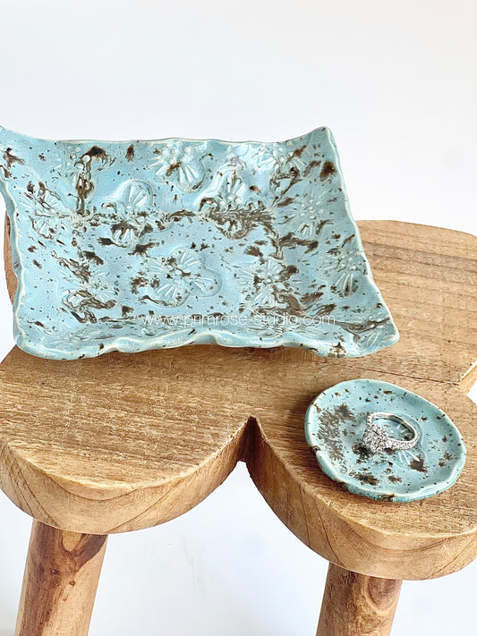 Ceramic Trinket Tray with Matching Dish