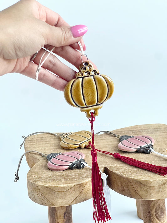 Ceramic Lunar New Year Ornaments (Fan and Lantern Variety)