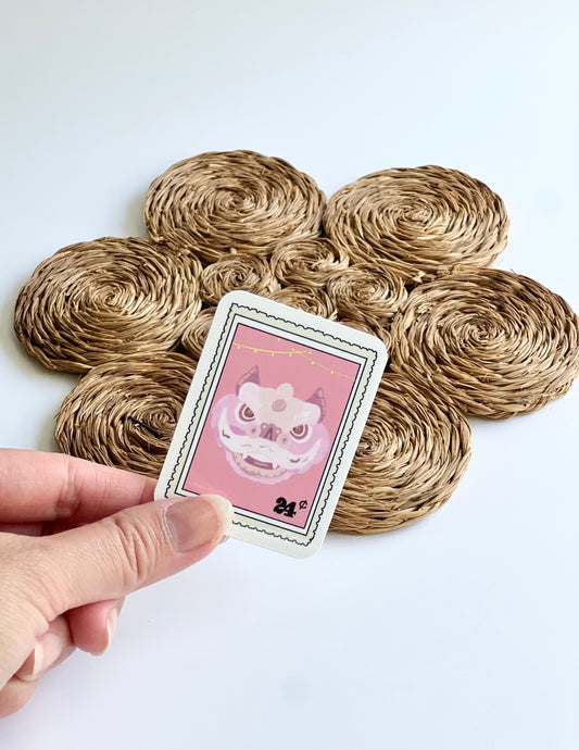 Dragon Stamp Sticker (Waterproof Vinyl), 1.8" x 2.4"