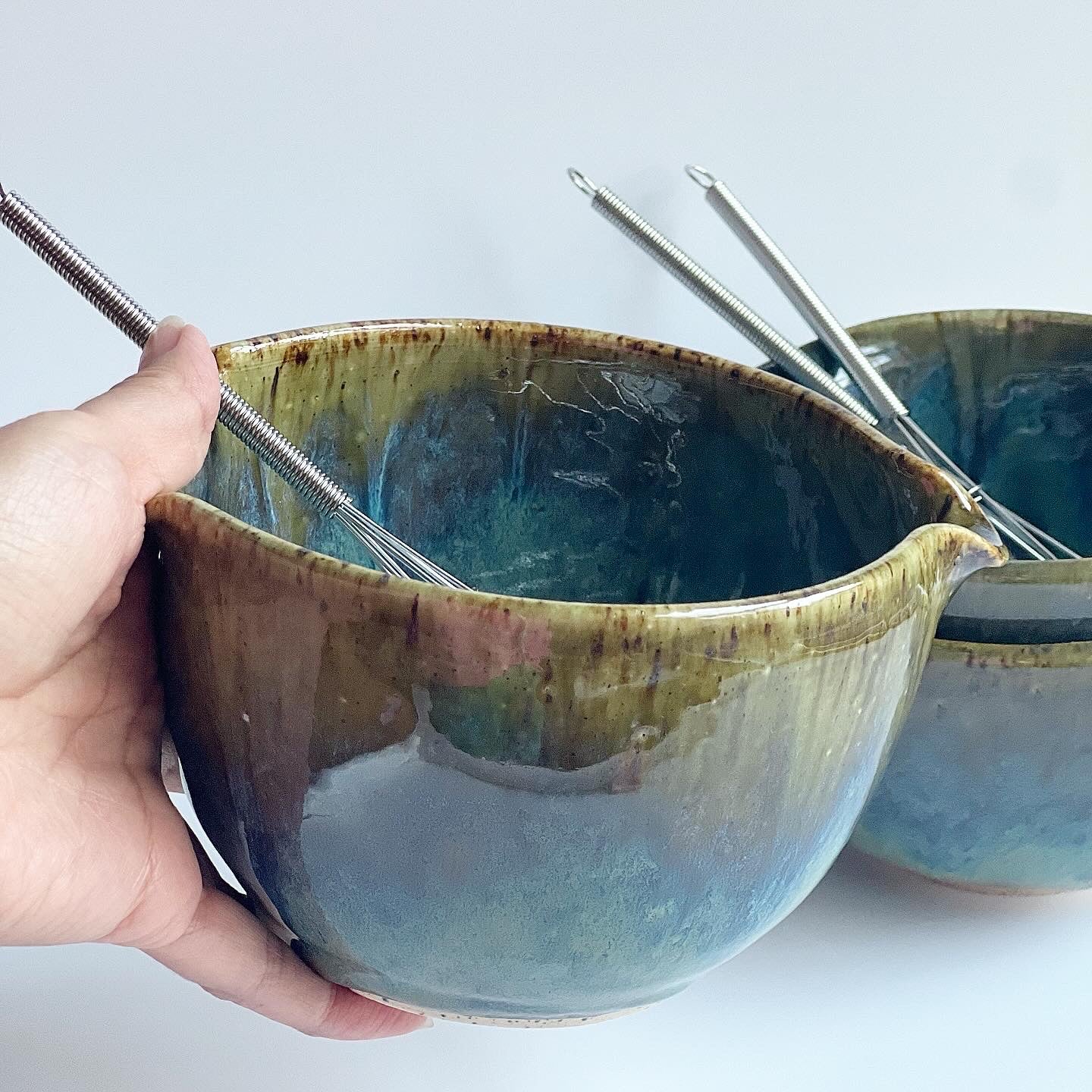 Ceramic Matcha Bowl, Whisking Bowl, Mixing Bowl (with Whisk)