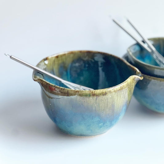 Ceramic Matcha Bowl, Whisking Bowl, Mixing Bowl (with Whisk)