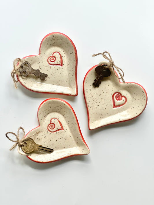 Ceramic Key To My Heart Trinket Tray