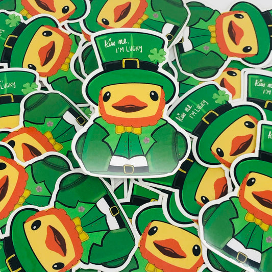 Kiss me, I'M LUCKY (Duck) Vinyl Sticker