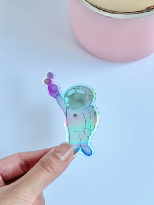 Astronaut Holographic Sticker