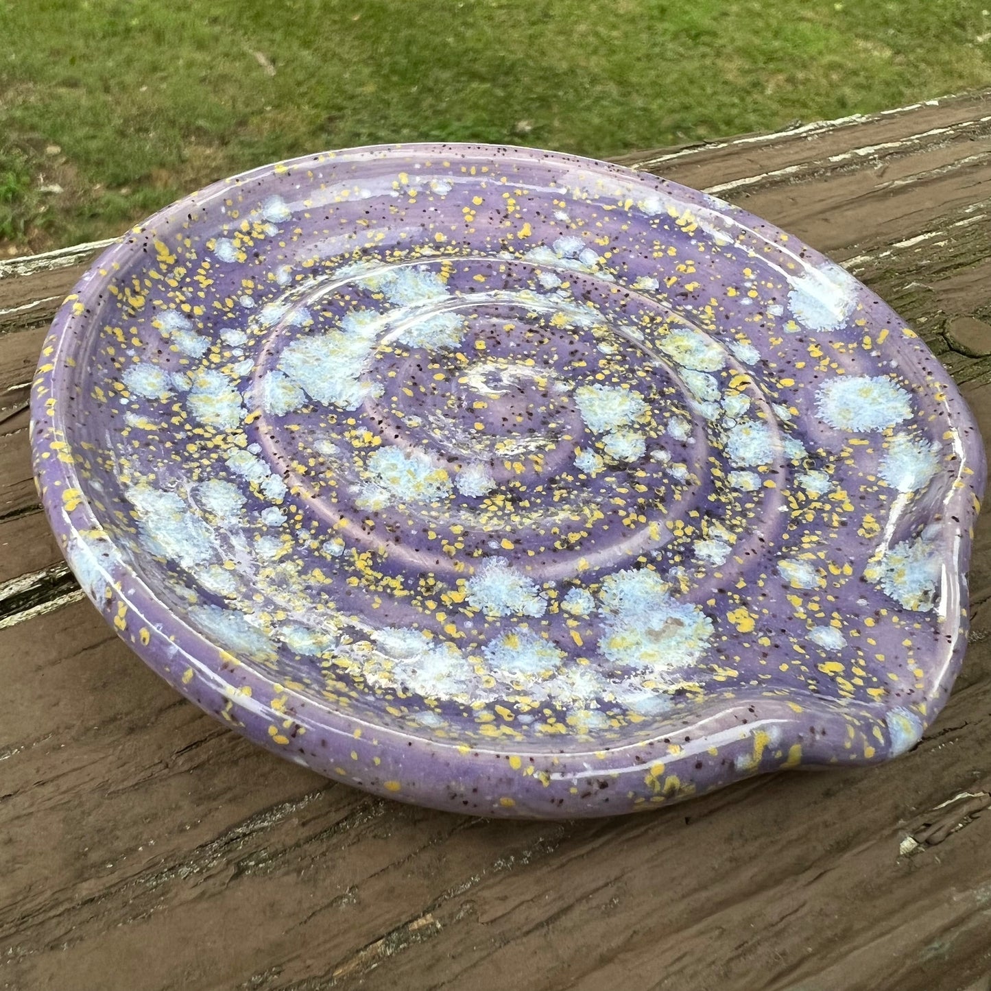 Ceramic Spoon Rest (Blue Hydrangea)