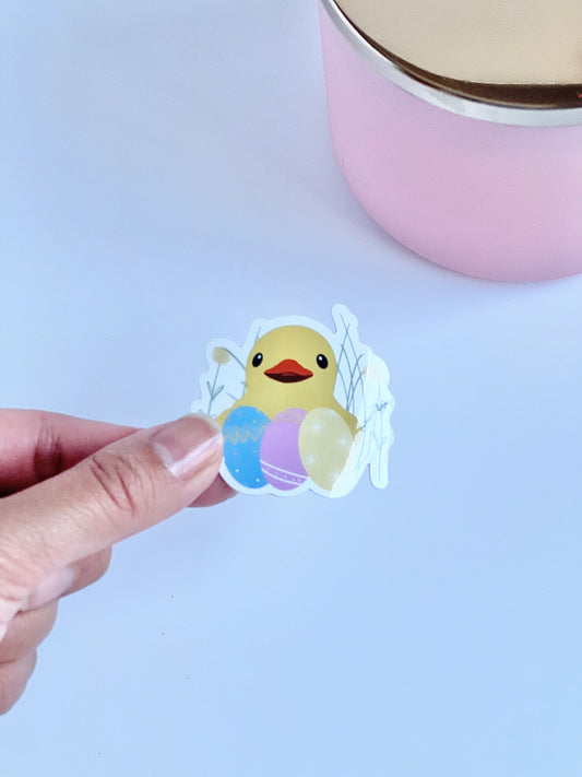 Duck (Pastel Eggs) Vinyl Sticker (Pack of 2)