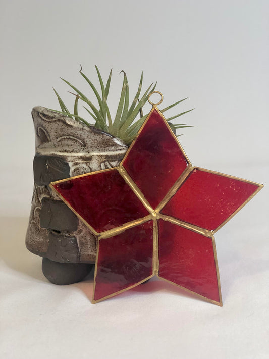 Capiz Ornament (Red Star)