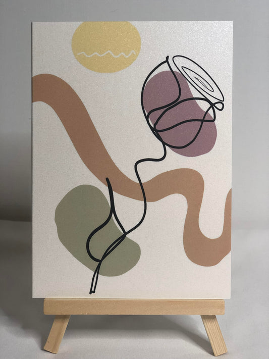 Single Stem Rose Line Greeting Card