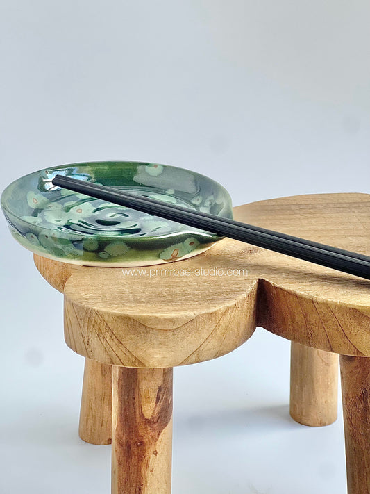 Ceramic Spoon Rest (Olive Float)