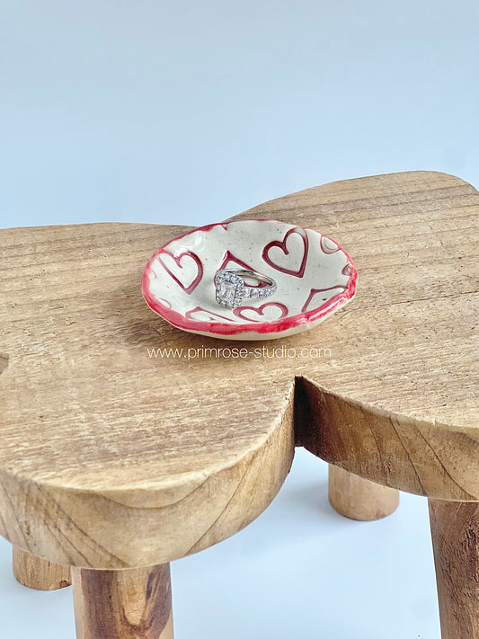 Ceramic Trinket / Ring Dish (Hearts)