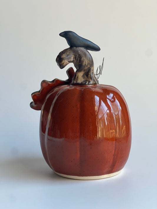 Ceramic Decorative Pumpkin (Deep Sienna Speckle)