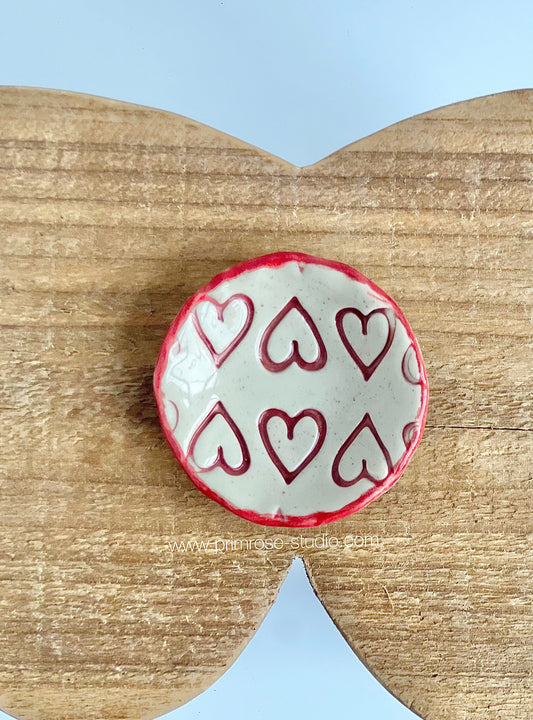 Ceramic Trinket / Ring Dish (Hearts)