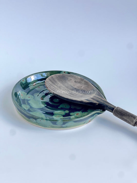 Ceramic Spoon Rest (Olive Float)