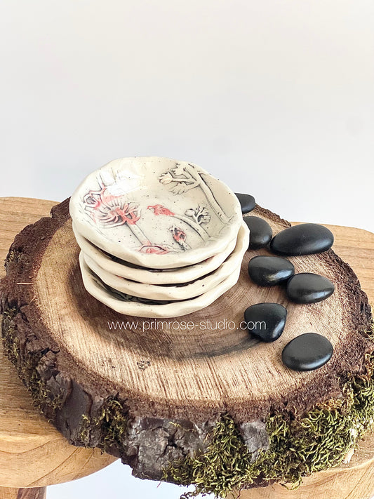 Ceramic Trinket / Ring Dish (Poppies)