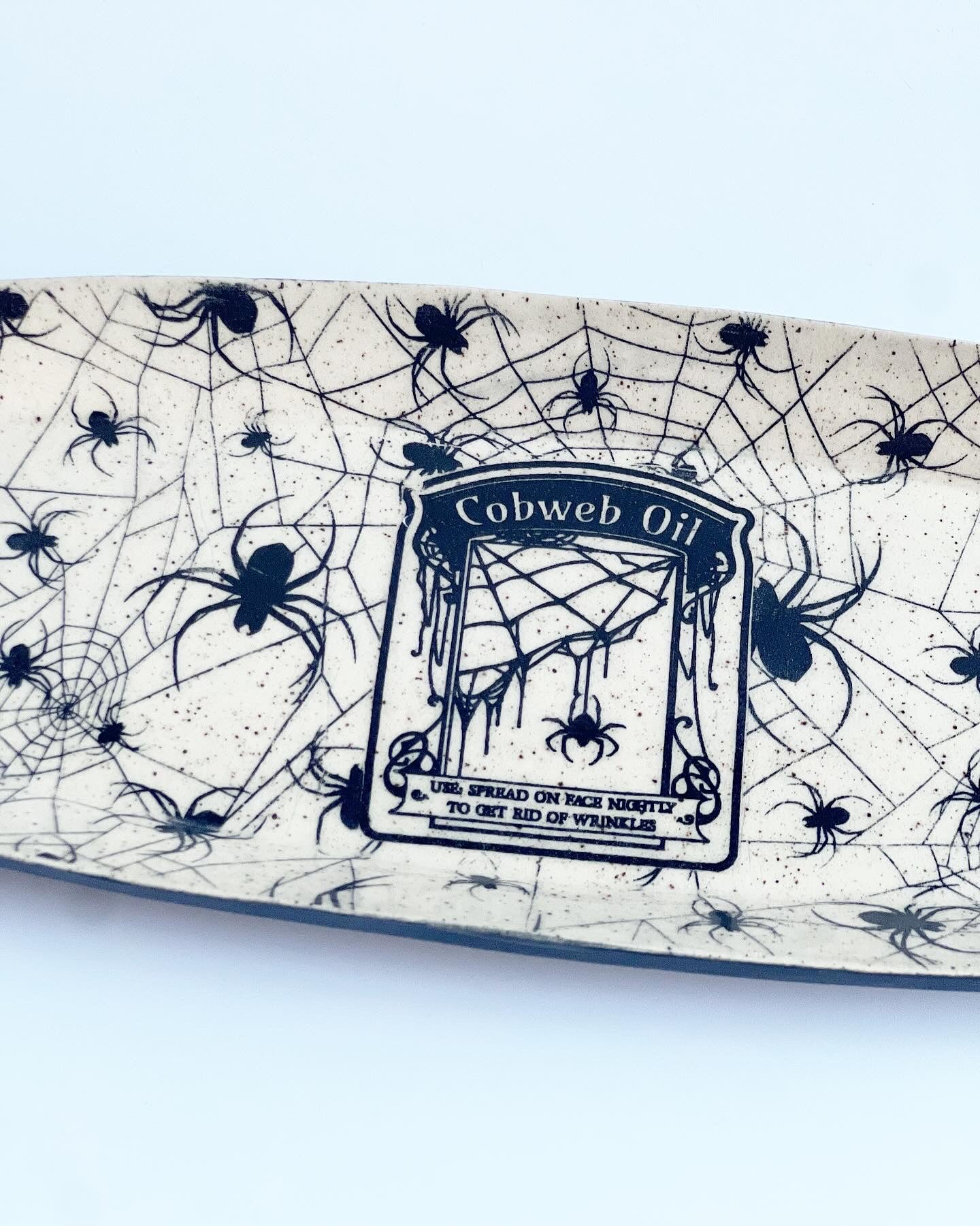 Ceramic Halloween Tray, Dish (Spider Design)