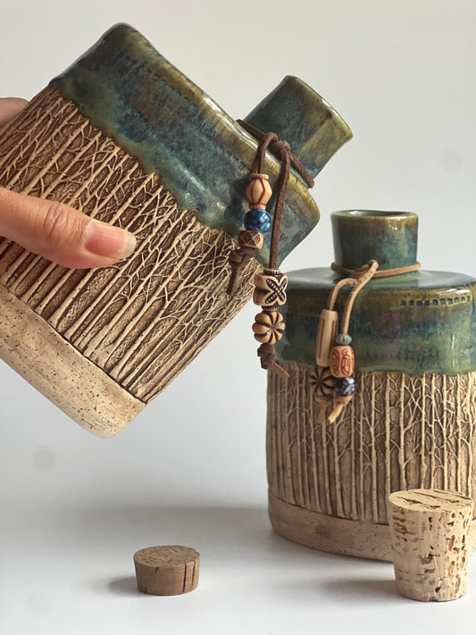 Ceramic Flask (with cork)