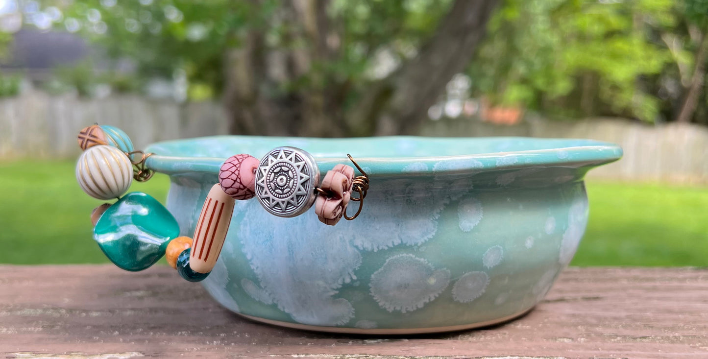 Ceramic Decorative Bowl (with Wire Bead Handle)