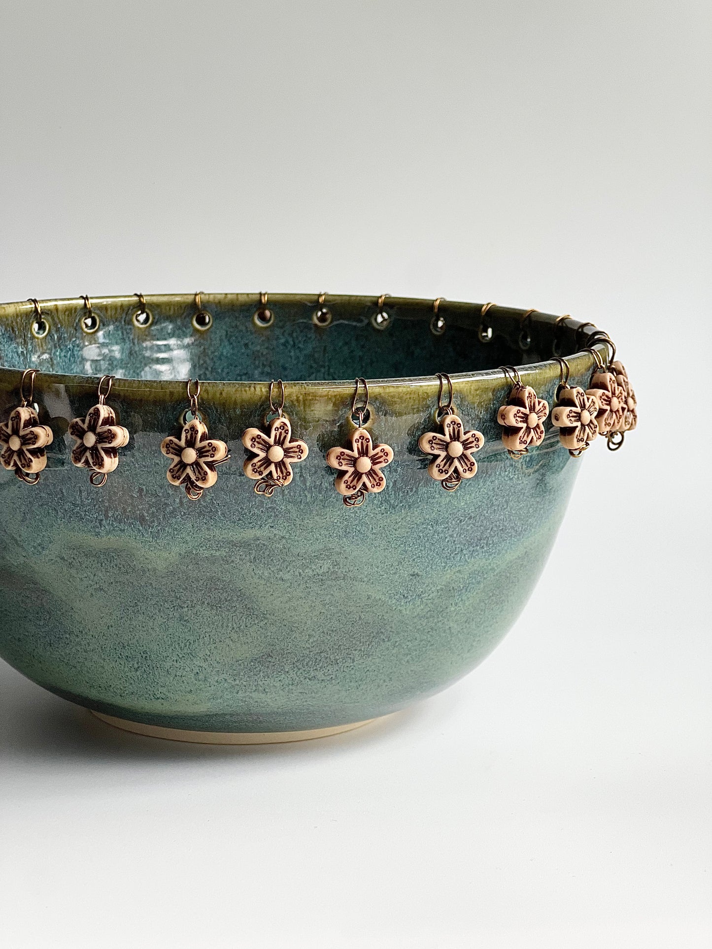 Ceramic Bowl (with Flower Beads)