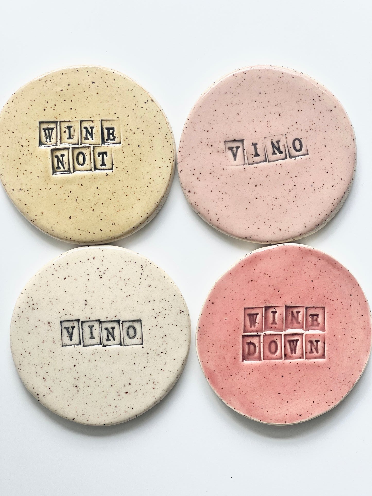 Ceramic Vino Coasters (Set of 4) (Seconds)