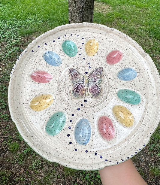 Ceramic Egg Plate (with Butterfly)