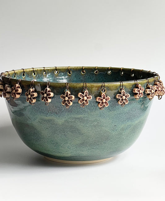 Ceramic Bowl (with Flower Beads)