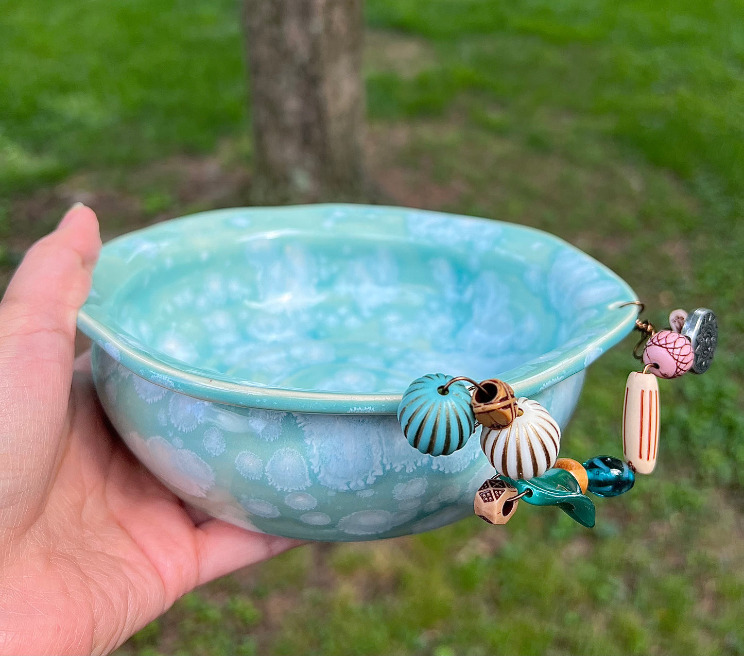 Ceramic Decorative Bowl (with Wire Bead Handle)
