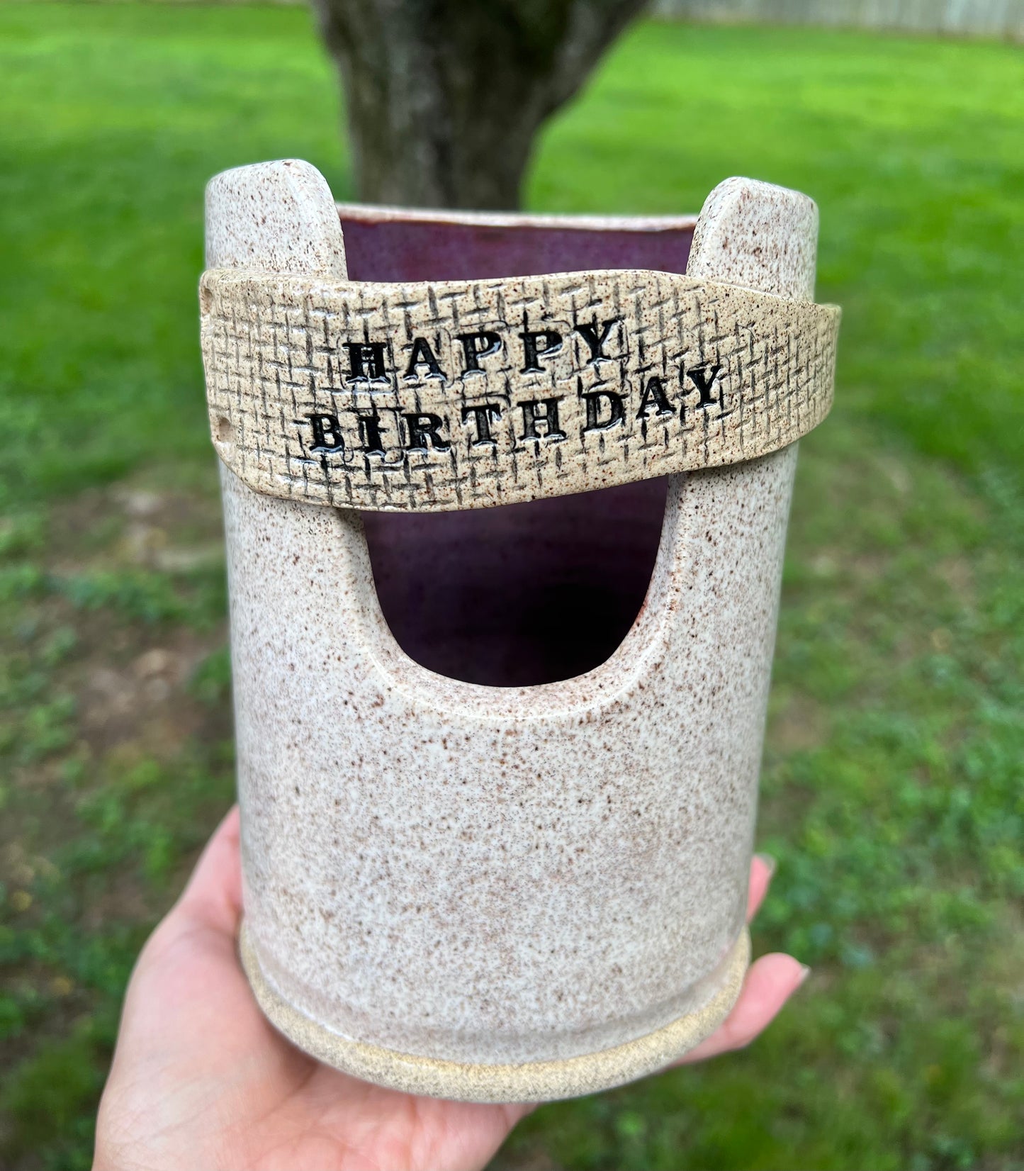 Ceramic Wine Chiller, Bottle Holder (Happy Birthday)