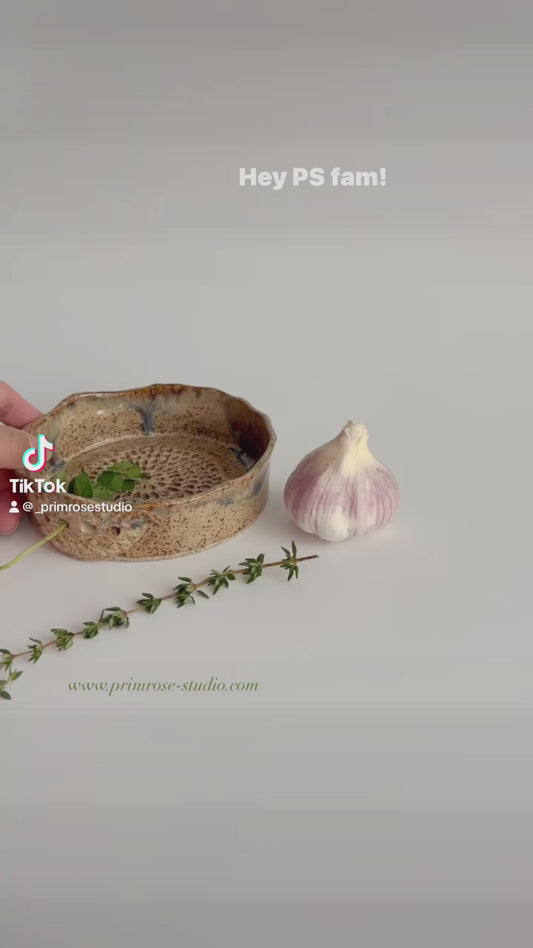 Ceramic "Triple Threat" (Garlic Grating, Herb Stripper, Infused Oil Making Dish)
