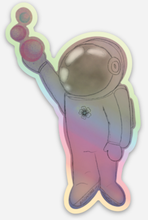 Astronaut Holographic Sticker