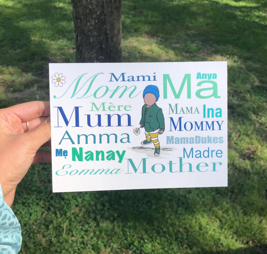 Mother's Day Greeting Card (Mom in different languages)