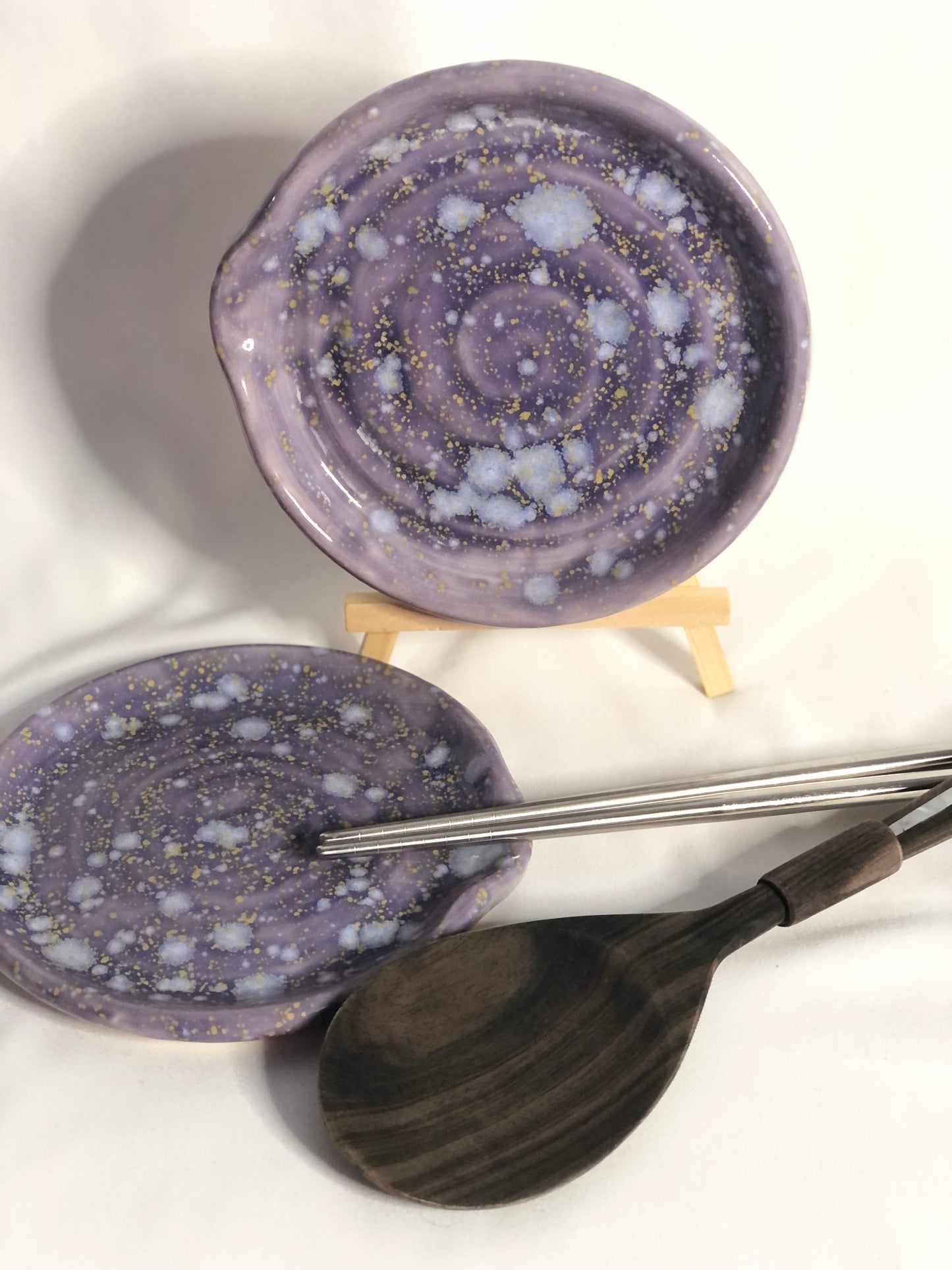 Ceramic Spoon Rest (Blue Hydrangea)
