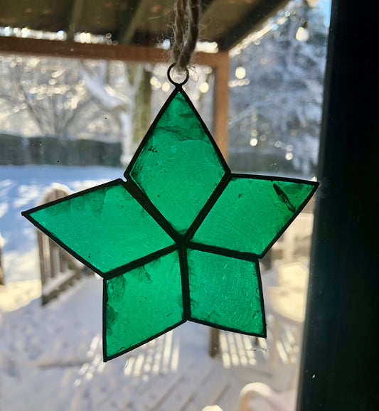 Capiz Ornament (Green Star)