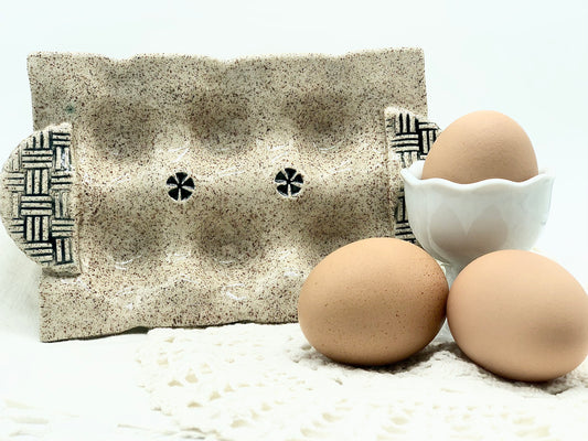 Ceramic Egg Tray (Natural Clay)
