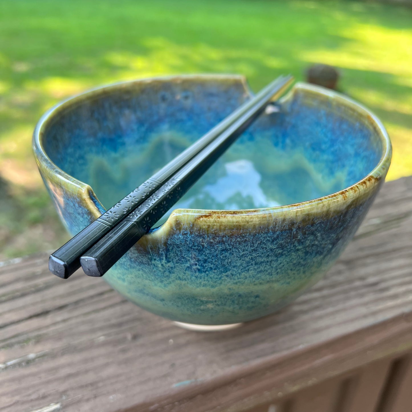 Ceramic Ramen Bowl, Noodle Bowl, Pho Bowl, Soup Bowl (with Chopsticks)