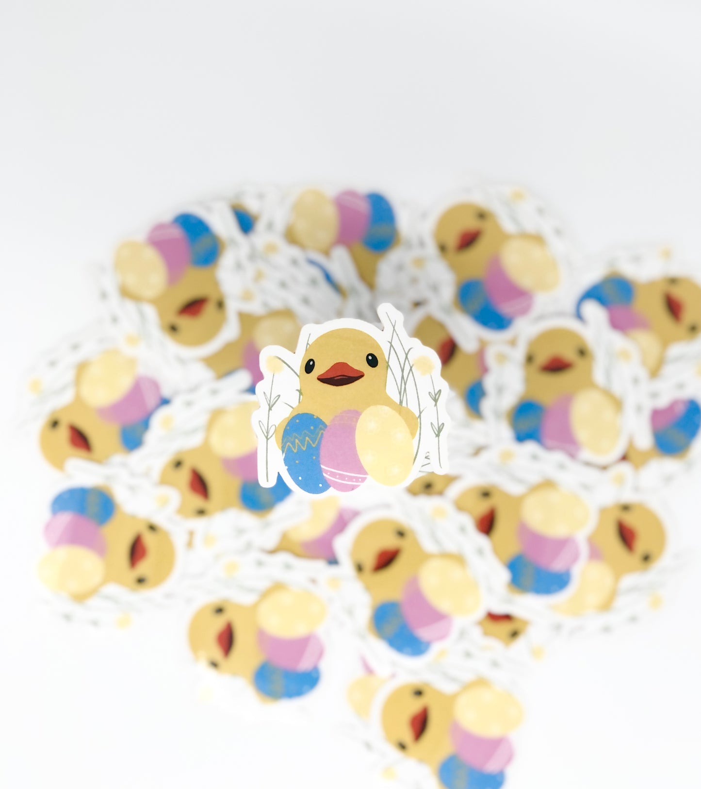 Duck (Pastel Eggs) Vinyl Sticker (Pack of 2)